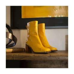 ANGEL ALARCON Nathalia - Shiny Leather Ankle Boots With Duotone Ornament<Vrouwen Last Units