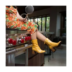 ANGEL ALARCON Nathalia - Shiny Leather Ankle Boots With Duotone Ornament<Vrouwen Last Units