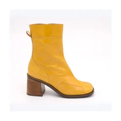 ANGEL ALARCON Nathalia - Shiny Leather Ankle Boots With Duotone Ornament<Vrouwen Last Units
