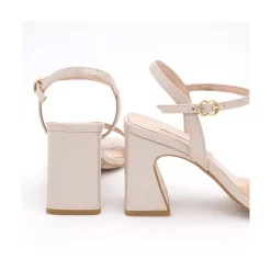 ANGEL ALARCON New Megan - Pearl Leather Sandals With Wide High Heel<Vrouwen Last Units