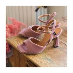 ANGEL ALARCON Nicole - Velvet Heeled Women S Sandals<Vrouwen Metallized Shoes