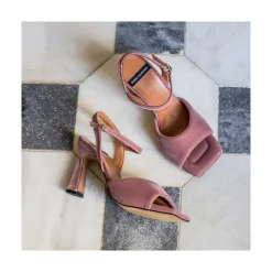 ANGEL ALARCON Nicole - Velvet Heeled Women S Sandals<Vrouwen Metallized Shoes