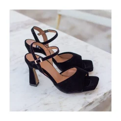 ANGEL ALARCON Nicole - Velvet Heeled Women S Sandals<Vrouwen Metallized Shoes