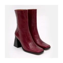 ANGEL ALARCON Oconnor - Shiny Leather Ankle Boots With Zipper & Block Heel<Vrouwen Boots And Booties