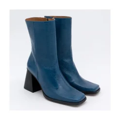 ANGEL ALARCON Oconnor - Shiny Leather Ankle Boots With Zipper & Block Heel<Vrouwen Boots And Booties