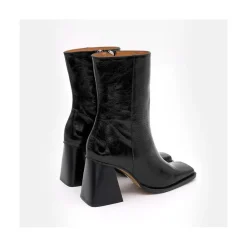 ANGEL ALARCON Oconnor - Shiny Leather Ankle Boots With Zipper & Block Heel<Vrouwen Boots And Booties