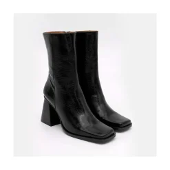 ANGEL ALARCON Oconnor - Shiny Leather Ankle Boots With Zipper & Block Heel<Vrouwen Boots And Booties