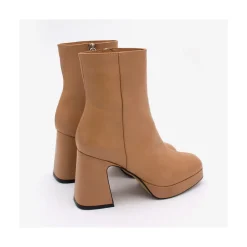 ANGEL ALARCON Olwen - Leather Booties With Block Heel And Platform<Vrouwen Heeled Shoes