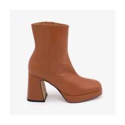 ANGEL ALARCON Olwen - Leather Booties With Block Heel And Platform<Vrouwen Heeled Shoes