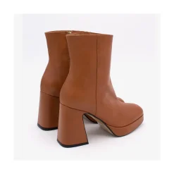 ANGEL ALARCON Olwen - Leather Booties With Block Heel And Platform<Vrouwen Heeled Shoes