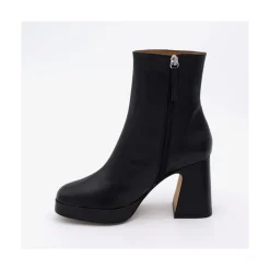 ANGEL ALARCON Olwen - Leather Booties With Block Heel And Platform<Vrouwen Heeled Shoes