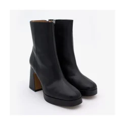 ANGEL ALARCON Olwen - Leather Booties With Block Heel And Platform<Vrouwen Heeled Shoes