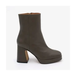 ANGEL ALARCON Olwen - Leather Booties With Block Heel And Platform<Vrouwen Heeled Shoes