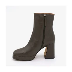 ANGEL ALARCON Olwen - Leather Booties With Block Heel And Platform<Vrouwen Heeled Shoes