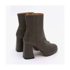 ANGEL ALARCON Olwen - Leather Booties With Block Heel And Platform<Vrouwen Heeled Shoes