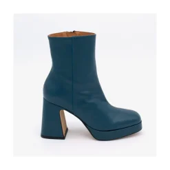 ANGEL ALARCON Olwen - Leather Booties With Block Heel And Platform<Vrouwen Heeled Shoes
