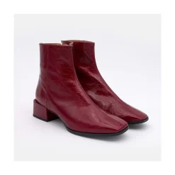 ANGEL ALARCON Oyate - Comfortable Shiny Leather Booties With Low Wide Heels<Vrouwen Last Units