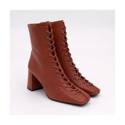 ANGEL ALARCON Pacuare - Ankle Boots With Laces And Zipper, Wide Heels<Vrouwen Heeled Shoes