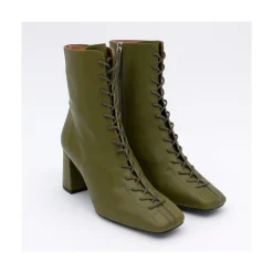 ANGEL ALARCON Pacuare - Ankle Boots With Laces And Zipper, Wide Heels<Vrouwen Heeled Shoes