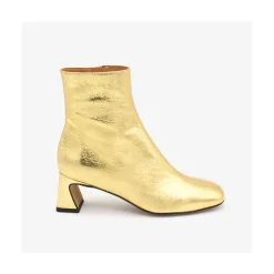 ANGEL ALARCON Parsons - Women S Metallized Leather Booties With Comfortable Low Heels<Vrouwen Metallized Shoes