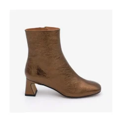 ANGEL ALARCON Parsons - Women S Metallized Leather Booties With Comfortable Low Heels<Vrouwen Metallized Shoes