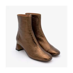 ANGEL ALARCON Parsons - Women S Metallized Leather Booties With Comfortable Low Heels<Vrouwen Metallized Shoes