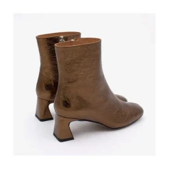 ANGEL ALARCON Parsons - Women S Metallized Leather Booties With Comfortable Low Heels<Vrouwen Metallized Shoes