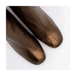 ANGEL ALARCON Parsons - Women S Metallized Leather Booties With Comfortable Low Heels<Vrouwen Metallized Shoes