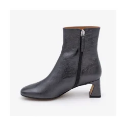 ANGEL ALARCON Parsons - Women S Metallized Leather Booties With Comfortable Low Heels<Vrouwen Metallized Shoes