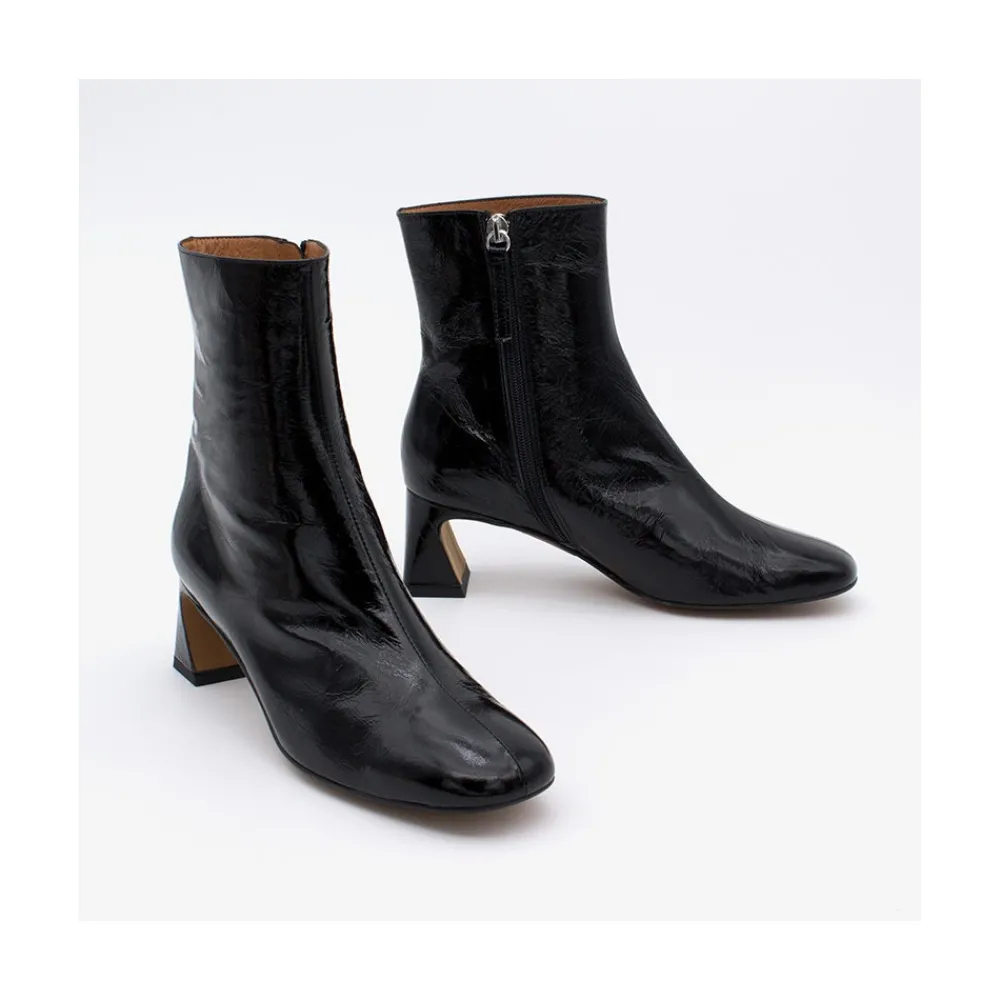 ANGEL ALARCON Parsons - Women S Shinny Leather Booties With Comfortable Low Heels<Vrouwen Boots And Booties