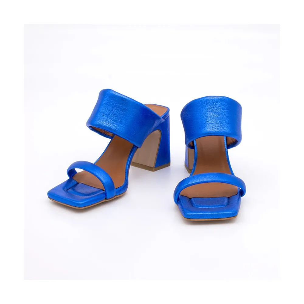 ANGEL ALARCON Parton - Metallized Leather Foamed Heeled Sandals<Vrouwen Last Units