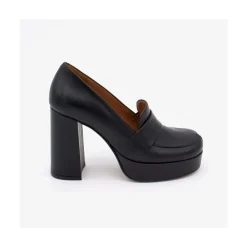 ANGEL ALARCON Petra - Women S Leather Moccasins With Block High Heel And Platform<Vrouwen Heeled Shoes