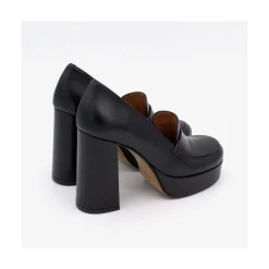 ANGEL ALARCON Petra - Women S Leather Moccasins With Block High Heel And Platform<Vrouwen Heeled Shoes