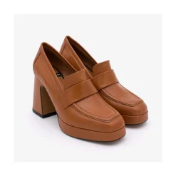 ANGEL ALARCON Pinay - Leather Women S Moccasin With Block Heel And Platform<Vrouwen Heeled Shoes