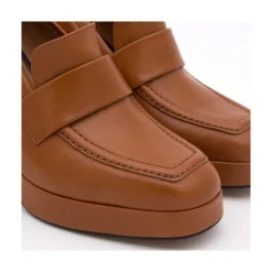 ANGEL ALARCON Pinay - Leather Women S Moccasin With Block Heel And Platform<Vrouwen Heeled Shoes