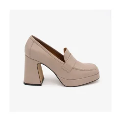 ANGEL ALARCON Pinay - Leather Women S Moccasin With Block Heel And Platform<Vrouwen Heeled Shoes