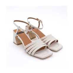 ANGEL ALARCON Roberts - Leather Strap Sandals With Medium Heel<Vrouwen Last Units