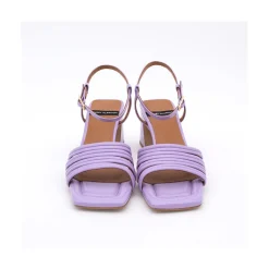 ANGEL ALARCON Roberts - Metallized Leather Strap Sandals With Medium Heel<Vrouwen Wedding & Party Sandals