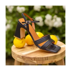 ANGEL ALARCON Robyn - Leather Strap Sandals With High Heels<Vrouwen Heeled Shoes