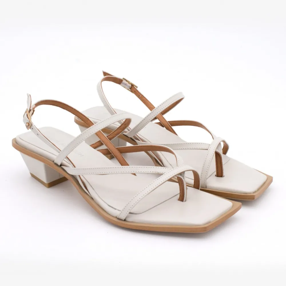 ANGEL ALARCON Rowland - Leather Sandals With Geometric Heel<Vrouwen Last Units