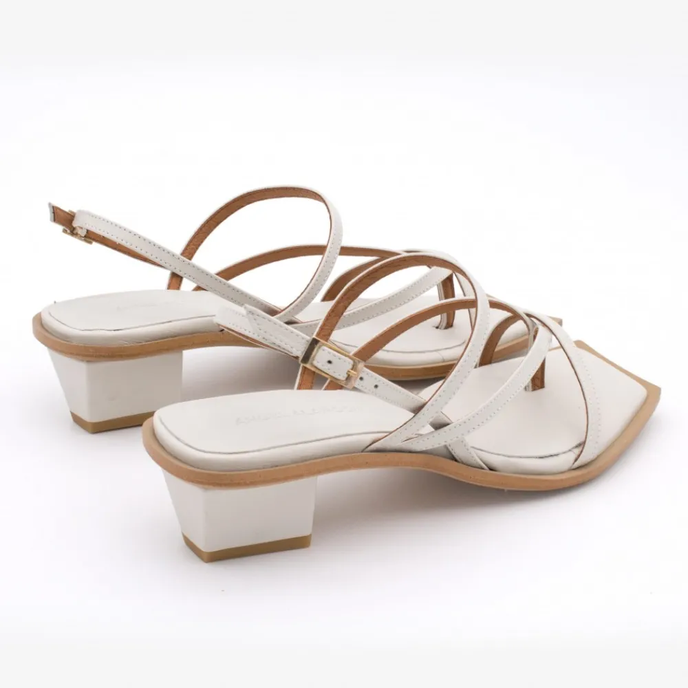 ANGEL ALARCON Rowland - Leather Sandals With Geometric Heel<Vrouwen Last Units