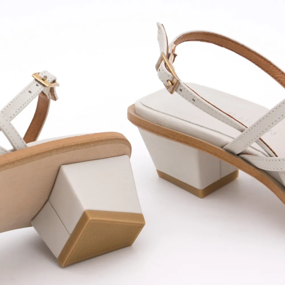ANGEL ALARCON Rowland - Leather Sandals With Geometric Heel<Vrouwen Last Units