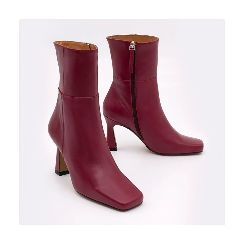 ANGEL ALARCON Selena - Leather Ankle Boots With Zipper<Vrouwen Heeled Shoes
