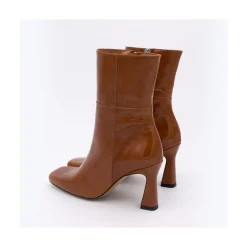 ANGEL ALARCON Selena - Shiny Leather Ankle Boots With Zipper<Vrouwen Heeled Shoes