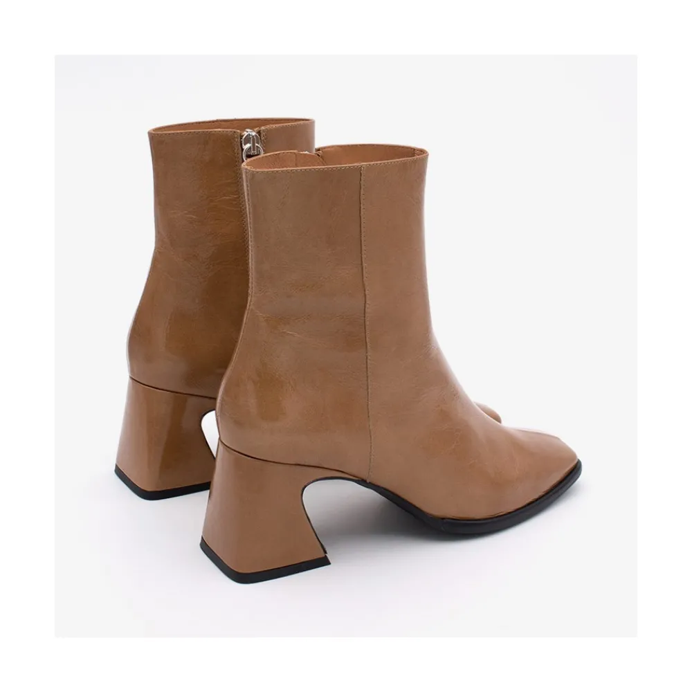 ANGEL ALARCON Shaba - Women S Booties Made In Shiny Leather With Medium Heel<Vrouwen Boots And Booties
