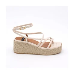 ANGEL ALARCON Shirelles - Patent Leather Sandals With Raffia Wedge<Vrouwen Sandals