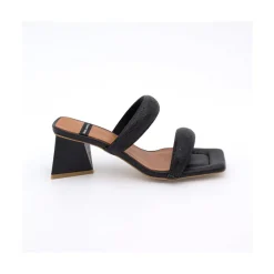 ANGEL ALARCON Sophie - Padded Sandal With Crystals And Triangular Heel<Vrouwen Metallized Shoes