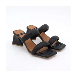 ANGEL ALARCON Sophie - Padded Sandal With Crystals And Triangular Heel<Vrouwen Metallized Shoes