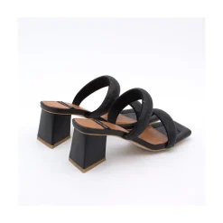 ANGEL ALARCON Sophie - Padded Sandal With Crystals And Triangular Heel<Vrouwen Metallized Shoes