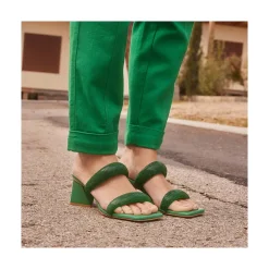 ANGEL ALARCON Sophie - Padded Sandal With Crystals And Triangular Heel<Vrouwen Metallized Shoes